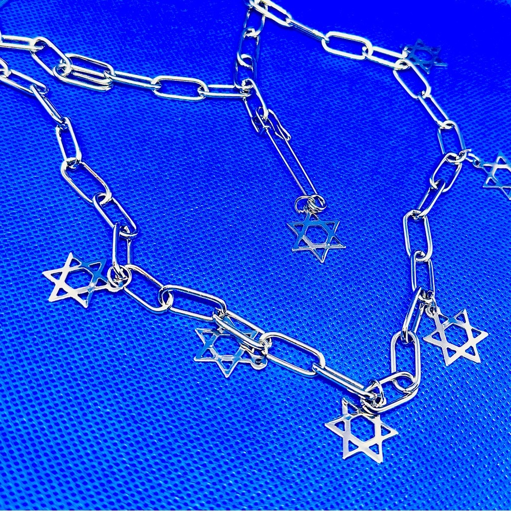 Stainless steel handmade Star of David necklace